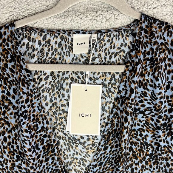 ICHI Ihbarbara V Neck Wrap Dress in Country Blue Womens Size 40 Country Stables - Picture 2 of 8